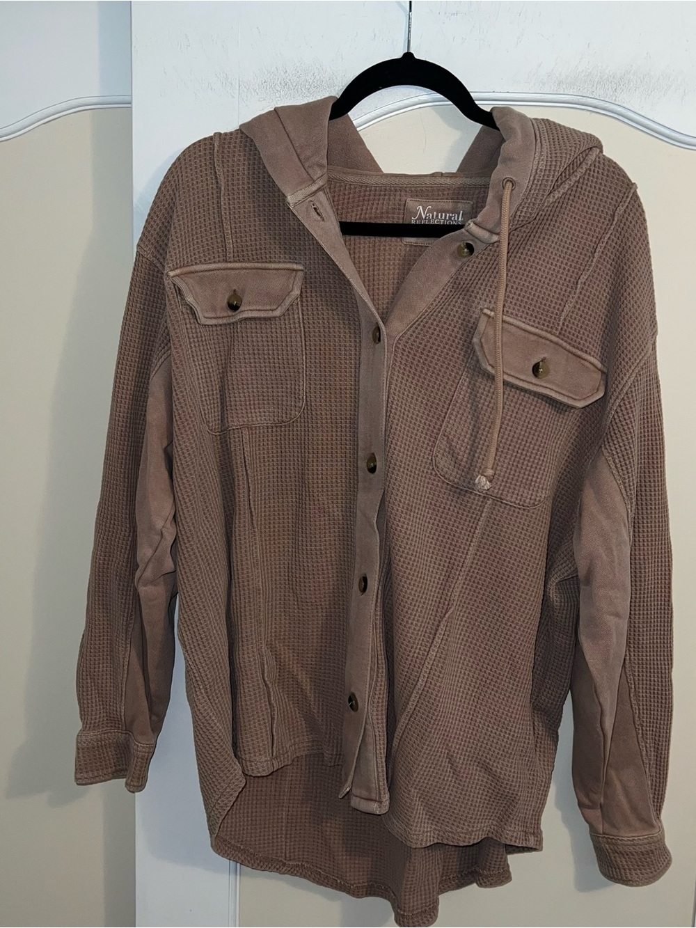 Natural Reflections Waffle Knit Hooded Shirt